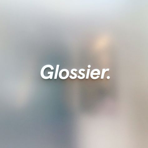 At Glossier Flagship NYC Glossier Branding, Glossier Logo, Mirror Logo, Mood Board Design, Room Posters, Be True To Yourself, White Aesthetic, Glossier Stickers, Love Design