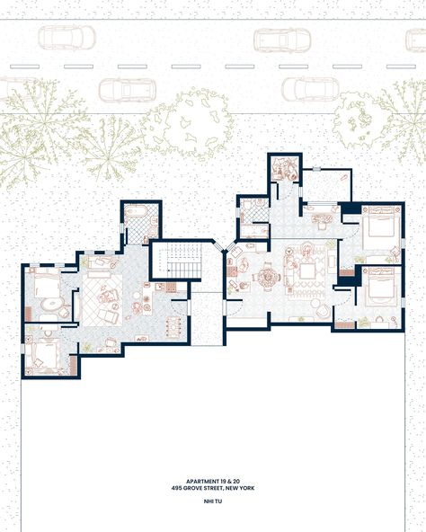 The floor plan of the iconic Friends apartment, featuring Chick Jr, Duck Jr and smelly cat🐣🦆🐈 Would you like a print of this illustration in your space? #art #design #interior #floorplan #layout #housedesign #apartment #illustration #digitalart #friends #friendstvshow #friends30 #tvshowfloorplans #newyork #series Small Apartment Design Layout, Apartment Illustration, Friends Apartment, Architecture Drawing Plan, Smelly Cat, Apartment Floor Plan, Small Apartment Design, Apartment Layout, Urban Oasis