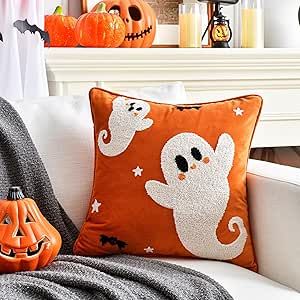 Kid Friendly Halloween Decor, Halloween Cushions, Whimsy Halloween, Autumnal Style, Halloween Throw Pillows, Halloween Cushion, Farmhouse Style Chairs, Farmhouse Couch, Halloween Living Room Decor