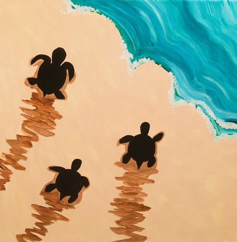 Turtle Sea Drawing, Turtle In Water Painting, Turtle Paintings Easy, Canvas Inspo Easy, Hawaii Painting Ideas Easy, Switch Every 5 Minutes Painting, Country Canvas Painting Ideas, Coral Reef Painting Easy, Summer Vibe Drawings