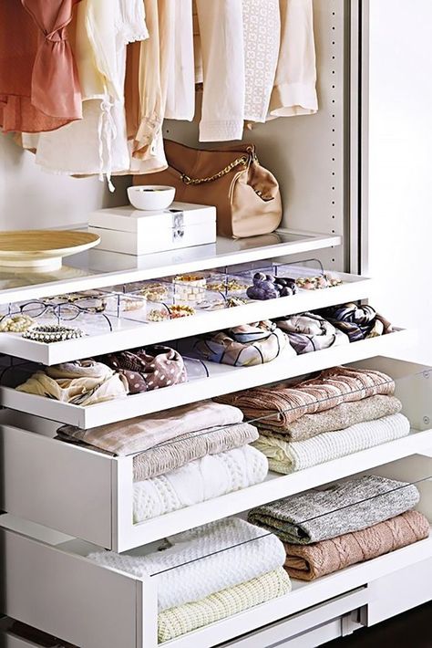 6 Genius Organization Hacks a Celebrity Closet Designer Knows (That You Don't) Apartment Closet Organization, Ikea Closet Organizer, Closet Organizer With Drawers, Organized Closet, Organization Closet, Ikea Closet, Closet Hacks Organizing, Clothes Closet Organization, Closet Drawers