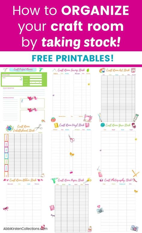 Craft Room Printables, 3 Day Challenge, Free Printable Planner, Scrapbook Organization, Organize Craft Supplies, Dream Craft Room, Craft Room Design, Craft Space, Sewing Room Organization