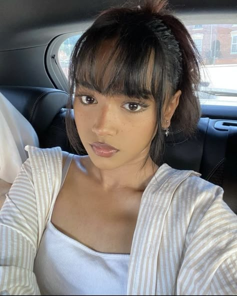 Hair Styles For Bangs, Black Asian Girl, Poc Face Claims, South Asian Women, Soft Makeup Looks, Pretty Ppl, Cute Makeup Looks, Pretty Makeup, Aesthetic Hair