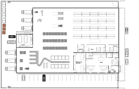 Warehouse Layout Floor Plans, Warehouse Drawing, Warehouse Floor Plan, House Plan App, Home Layout Design, App Sketch, Warehouse Plan, Warehouse Layout, Office Floor Plan