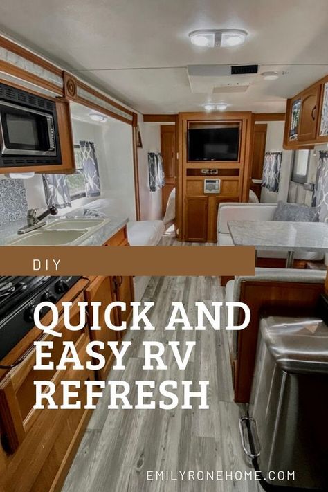 Easy Rv Updates, Camper Restoration Diy, Camper Flooring Remodel, Rv Fifth Wheel Makeover, Travel Trailer Upgrades Diy, Rv Remodel Without Painting Cabinets, Old Fifth Wheel Remodel, Fifth Wheel Remodel Ideas, Camper Floor Remodel