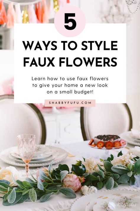 I'm showing easy tips to style fake flowers and give your home decor a brand new and fresh look. Whether you want to make a simple flower arrangement in vase, add fake flower decor diy projects to your home or make faux flower window boxes, you can use these tips in every room of your home, no matter your home decor style! Tips for fake flower arranging with tape | flower decorations for home | artificial flower arrangements | flower decor ideas diy | #fakeflowers Flower Decorations For Home, Diy Fake Flowers, Flower Window Boxes, Fake Flower Arrangements Diy, Home Decorating Styles, Decorating Tips And Tricks, Fake Flowers Decor, Tape Flower, Fake Flower Arrangements