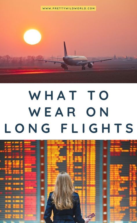 What to wear on a long haul flight | long haul outfits that are stylish, long haul flight essentials, long haul flight tips. Be comfy en route to Europe or Asia and still look chic. Read this post now or pin it for later read! #longhaulflight #traveltips #packinglist #whattowear #airportfashion #travelhacks #travelhacksandadvice #travelhacksairplane via @prettywildworld Long Haul Flight Outfit, Long Haul Flight Tips, Flight Hacks, Long Haul Flight Essentials, Flight Tips, Flight Outfit, Airplane Outfits, Airport Tips, Flight Essentials