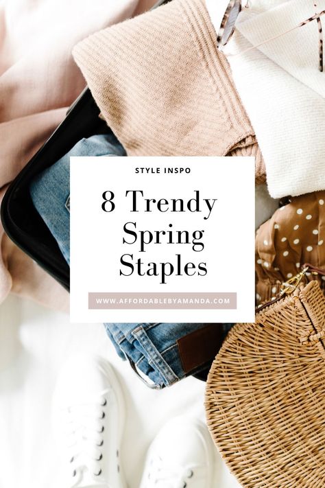 8 Trendy Spring 2021 Staples for YOUR Wardrobe! Spring Staples 2021 | 2021 Clothing Staples to Invest In | Spring Wardrobe Essentials England Spring, Style Influencers, Spring Wardrobe Essentials, Spring Staples, Spring Essentials, Corporate Fashion, Mom Denim, Clothing Staples, Spring Accessories