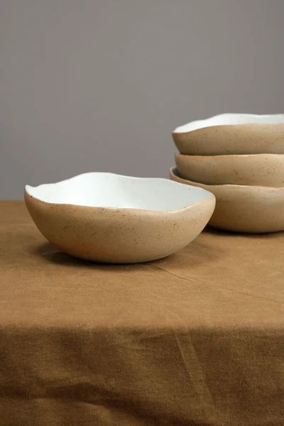 Kitchen Dishware and Ceramics | Cedar and Hyde Mercantiles Handbuilt Bowls Clay, Ceramic Photography, Kitchen Dishware, Ceramic Dishware, Wavy Edges, Morning Cereal, Mt Washington, Clay Bowl, Tidy Kitchen