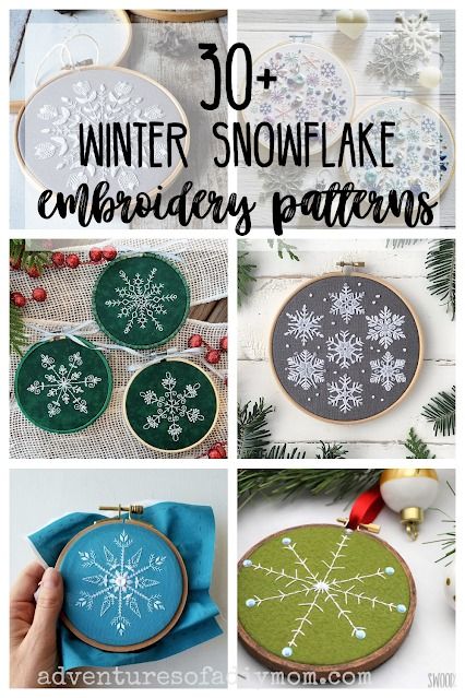 Stay cozy inside, while embroidering a blizzard of snowflakes for your home decor. This article has over 30 snowflake embroidery patterns to choose from. You're sure to find your next winter project. Felt Patterns Free, Snowflakes Embroidery Pattern, Beginning Embroidery, Christmas Hand Embroidery, Snowflake Embroidery, Winter Embroidery, Hand Embroidery Patterns Free, Simple Snowflake, Holiday Embroidery