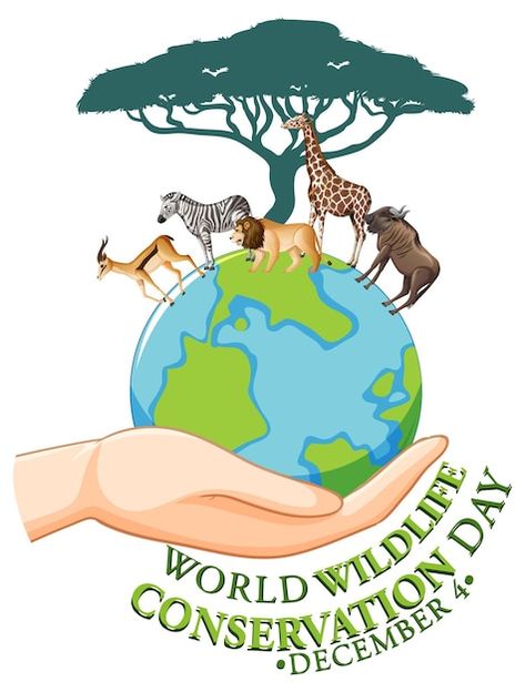 Free vector world wildlife conservation ... | Free Vector #Freepik #freevector #wildlife-logo #cartoon-logo #cartoon-banner #cartoon-drawing Wild Life Conservation Poster, Wildlife Conservation Drawing, Poster On Wildlife Conservation, Wildlife Conservation Poster, Animal Protection Poster, Conservation Of Wildlife, Wildlife Logo, Cartoon Banner, Banner Cartoon