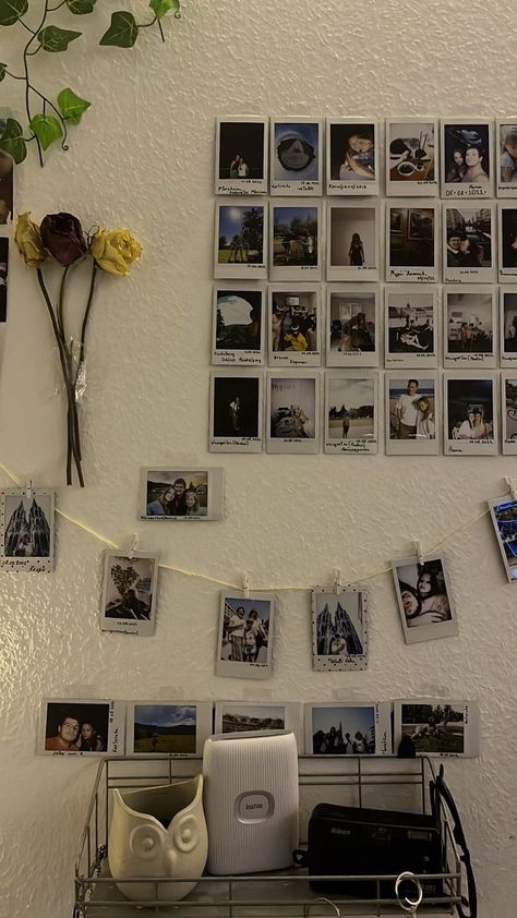 Hostel Room, Hiasan Bilik Tidur, Polaroid Wall, Diy Room Decor For Teens, Cute Diy Room Decor, Pinterest Room Decor, Diy Basket, Cute Bedroom Decor, Minimalist Room