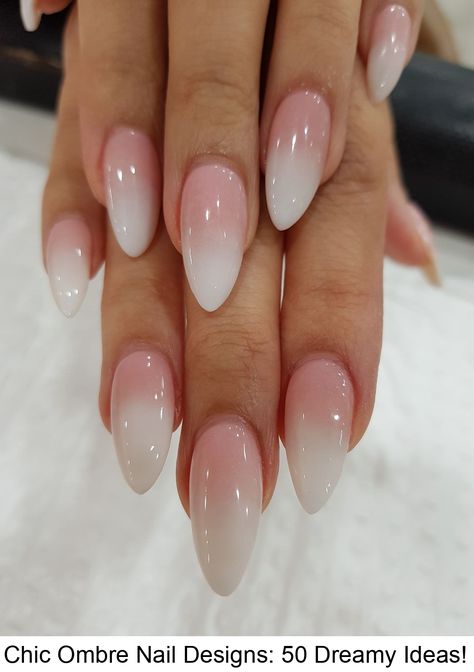 Chic Ombre Nail Designs: 50 Dreamy Ideas! #wedding #nails 2024 Ombre Nails, Round Ombre Acrylic Nails, Umbra Nails Ombre, Hombre Nail Designs, Summer Ombre Nails 2024, Basic Acrylic Nail Designs, Ombre Nails Almond Shape, French Ombre Nails Almond, Ombré Nails Almond