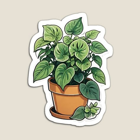 Get my art printed on awesome products. Support me at Redbubble #RBandME: https://www.redbubble.com/i/magnet/Pothos-Potted-Plant-by-natureka/158017536.TBCTK?asc=u Plants Stickers, Magnet Drawing, Plant Stickers, Desain Quilling, Cute Laptop Stickers, Nature Stickers, Pothos Plant, Art Drawings Sketches Pencil, Plant Science