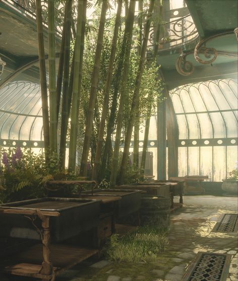 Herbology Class Aesthetic, Magical Plants Harry Potter, Harry Potter Professor Aesthetic, Harry Potter Greenhouse Aesthetic, Hogwarts Herbology Classroom, Hogwarts Greenhouse Aesthetic, Herbology Professor Aesthetic, Witch And Wizard Aesthetic, Wizard World Aesthetic