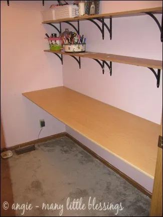 Basement Craft Area, Craft Room Ideas On A Budget, Craft Room Shelves, Basement Craft Rooms, Ikea Linnmon, Craft Room Makeover, Craft Room Desk, Craft Room Closet, Ikea 2015