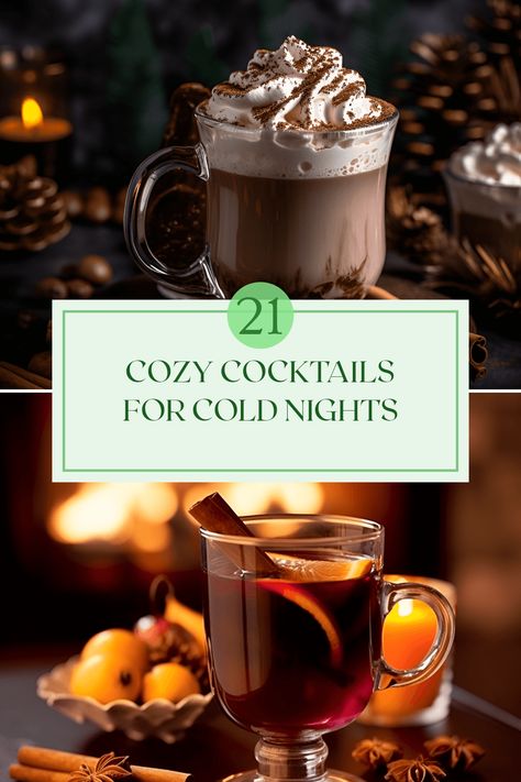 Warm up your winter gatherings with our collection of 21 cozy cocktails that are perfect for chilly evenings. From creamy Spiked Hot Chocolate to comforting Mulled Wine, each recipe is designed to bring warmth and cheer. Enjoy classics like Irish Coffee, Hot Buttered Rum, and the timeless Hot Toddy, alongside intriguing flavors like Glogg and Dog's Nose Hot Boozy Drinks Winter Cocktails, Cold Weather Drinks Alcohol, Best Hot Toddy Recipe, Hot Cocktails Winter Holiday Drinks, Hot Drinks Recipes Alcohol, Hot Cocktails Alcohol, Hot Tea Cocktails, Winter Coffee Drinks Recipes, Hot Chocolate Cocktails