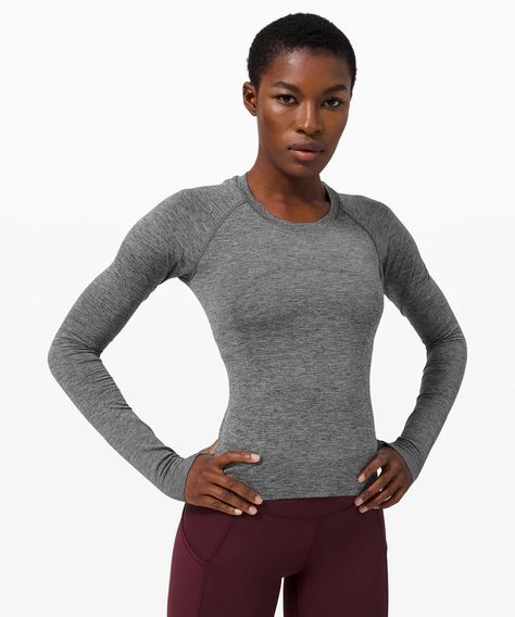 Spring Workout, Lululemon Swiftly Tech Long Sleeve, Swiftly Tech Long Sleeve, Long Sleeve Outfits, Long Sleeve Workout, Garment Fabric, Swiftly Tech, Lululemon Tops, Racing Shirts