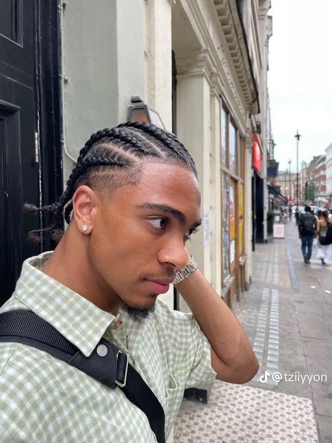 Cornrows With Line Up Men, Mexican Cornrows, Cornrow With Fade, Lil Nas X Hair, Cornrows With Shaved Sides Men, Men’s Braids With Taper, 4c Cornrows Men, Temp Fade Cornrows, Plaits Hairstyles Men