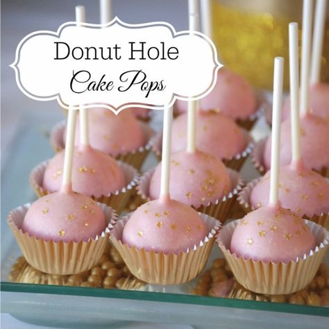 Donut Hole Cake Pops | Endlessly Inspired Donut Hole Cake, Rodjendanske Torte, Ice Cream Cone Cake, Cake Pop Maker, Fest Mad, Cakes To Make, Bar A Bonbon, Gold Graduation Party, Gravity Cake