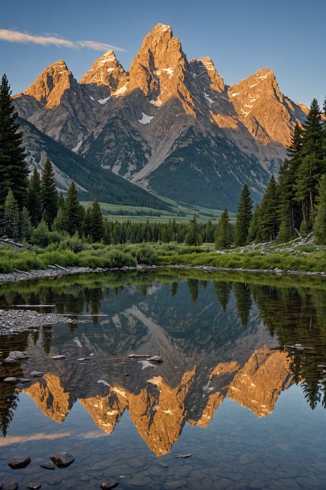 Majestic Peaks: A Guide to Grand Teton National Park Mountain Range Landscape, Senior Trip Ideas, Scenery Reference, West World, Steampunk City, Majestic Landscape, Mountain Landscape Photography, Scenic Places, Beautiful Nature Wallpaper Hd