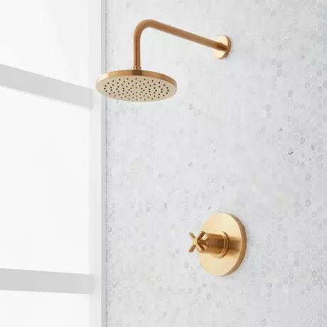 Newport Brass Shower Fixtures, Brass Shower Fixtures, Bathroom 2024, Clawfoot Tub Shower, Wall Mount Sinks, Acrylic Tub, Black Kitchen Faucets, Console Sinks, Gold Shower