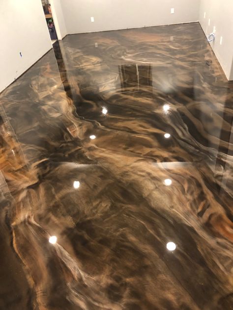 Epoxy coating Barndo Addition, Brown Epoxy Floor, Epoxy Basement Floor Ideas, Epoxy Bathroom Floor, Marble Epoxy Floor, Epoxy Basement Floor, Epoxy Floor Basement, Epoxy Floor Designs, Basement Floors