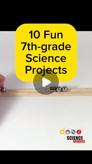 Science Buddies on Instagram: "Are you or your students looking for middle school science projects? Here are some fun #STEM projects to consider for 7th grade:

1. Magnetic Accelerator: https://sbgo.org/v7th-accelerator-ig
2. Bath Bombs: https://sbgo.org/v7th-bathbomb-ig
3. Wind Turbine: https://sbgo.org/v7th-windturbine-ig
4. Photosynthesis: https://sbgo.org/v7th-photosynthesis-ig
5. Candle Carousel: https://sbgo.org/v7th-carousel-ig
6. Solar Car: https://sbgo.org/v7th-solarcar-ig
7. Candy Chromatography:  https://sbgo.org/v7th-candychromatography-ig
8. Soil Moisture Sensor:  https://sbgo.org/v7th-soilmoisture-ig
9. Stroboscopic Water Fountain: https://sbgo.org/v7th-stroboscopic-ig
10. Electric Motor: https://sbgo.org/v7th-motor-ig

#STEM #sciencefair #scienceproject #middleschoolscience Magnetic Accelerator, Candy Chromatography, Middle School Science Projects, Candle Carousel, School Science Projects, Solar Car, Stem Projects, Middle School Science, 7th Grade