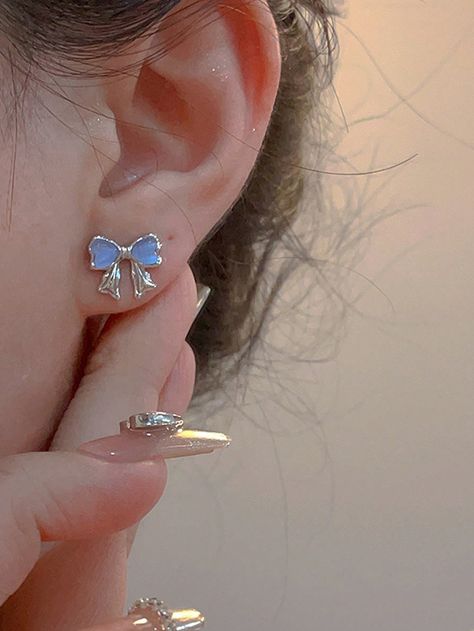 6pcs/Set Stylish & Personalized Bowknot Stud Earrings Multicolor    Zinc Alloy     Women Fashion Jewelry, size features are:Bust: ,Length: ,Sleeve Length: Cute Korean Earrings, Anting Korean Style Simple, Anting Korean Style, Fakta Virgo, Balletcore Fashion, Korean Jewellery, Stylish Jewelry Accessories, Pretty Jewelry Necklaces, Silver Jewelry Design