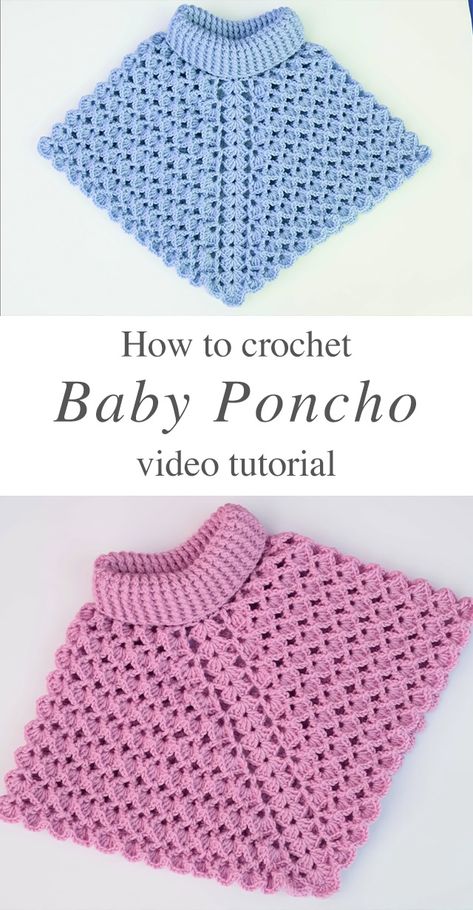 Crochet Baby Poncho You Can Easily Make - CrochetBeja Baby Poncho Crochet Pattern Free, Crochet Baby Poncho Free Pattern, Crochet Baby Things, Baby Poncho Crochet, Crochet Baby Free Pattern, Poncho Crochet Pattern Free, Baby Crochet Ideas, Free Crochet Baby Patterns, Free Baby Crochet Patterns