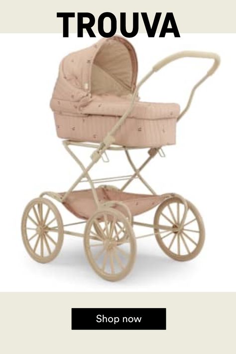 Konges Slojd: doll pram - cherry blush Vintage style doll pram designed with four large wheels made in EVA material for extra stability. Features quilted printed fabric and a mattress made in 100 percent organic cotton. Designed with a softly cushioned storage basket under the lift. The frame is made of metal with spongy soft handles. The doll pram comes fully assembled and is easy to fold and store. H82xW42xD71cm, 3,86kgs Doll Pram with packing 45x16,5x67cm 5,03kgs. Doll Pram, Toy Garage, Cotton Mattress, Breastmilk Storage Bags, Baby Rugs, Dolls Prams, Doll Beds, Toy Basket, Baby Gym