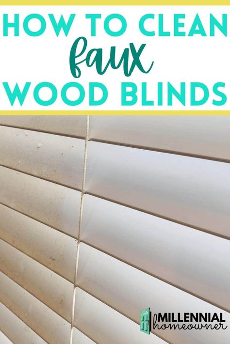 How do you clean wood blinds and faux wood blinds? This post will give you a step by step guide and teach you how to clean faux wood blinds and the secret ingredient to getting them clean! Clean Faux Wood Blinds, Cleaning Blinds Easy, Clean Wood Blinds, Cleaning Mini Blinds, Cleaning Wood Blinds, White Faux Wood Blinds, Faux Blinds, Clean Window Blinds, Wooden Window Blinds