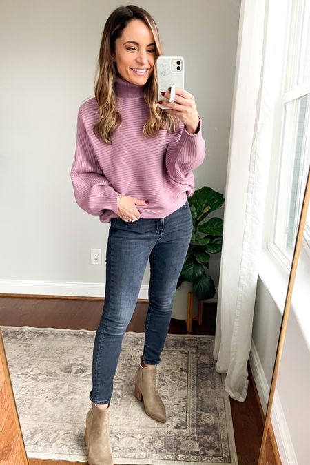 Feeling Your Best Mauve Pink … curated on LTK Mauve Sweater Outfit Winter, Mauve Sweatshirt Outfit, Mauve Sweater Outfit, Mauve Top Outfit, Mauve Outfit Ideas, Mauve Outfit, Mauve Sweater, Week Outfits, Mauve Top