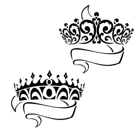 Prince and Princess Crown Coloring Pages - NetArt Princess Crown Tattoos, King Crown Tattoo, Queen Crown Tattoo, Him And Her Tattoos, King And Queen Crowns, Crown Tattoo Design, Princess Tattoo, Queen Tattoo, Ring Tattoos