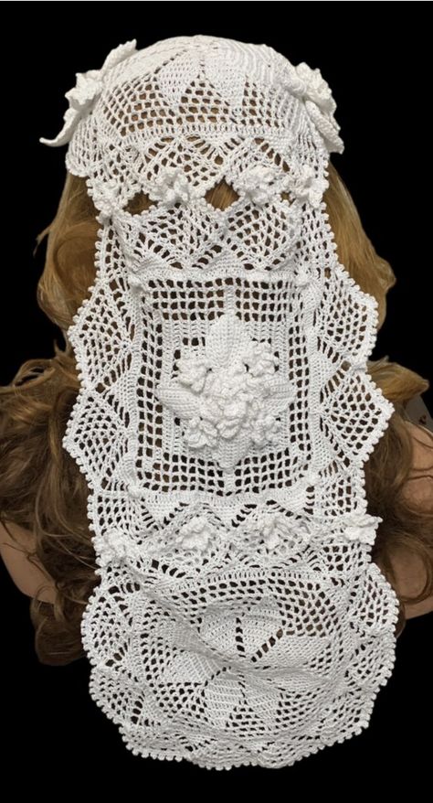 This is a custom made crochet bridal veil. If you are interested in me making you a crochet veil for your special day please message me. Crochet Veil, Bridal Veil, Handmade Ornaments, Handmade Shop, Wedding Inspo, Wall Art Home, Art Home Decor, Veil, Art Home