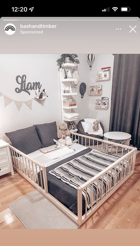 Mom And Son Bedroom Ideas, Toddler Queen Bed Ideas, Baby Shared Room With Parents, Toddler And Baby Room, Toddler Boy Room Decor, Baby Room Organization, Baby Room Neutral, Parents Room, Baby Boy Room Decor