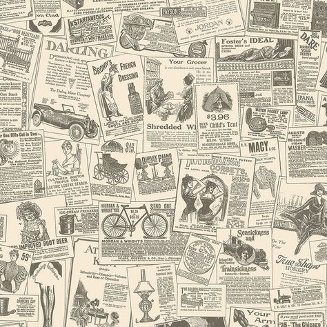 This 32.7' x 20.5" Vintage Newspapers Roll Wallpaper brings freshness to your room with its trendy and fashionable newspaper wallpaper design for "Statement" and contemporary settings. Inspired by café and kitchen settings. The vinyl-coated wallpaper is the perfect finish for both the look and quality you want. It has simple instructions making it fun for you to redo your room! Old Victorian Bathroom, 1950 Aesthetic, Liv Core, Newspaper Wallpaper, Ios Screen, Newspaper Background, Newspaper Wall, Room Pics, Vintage Apothecary