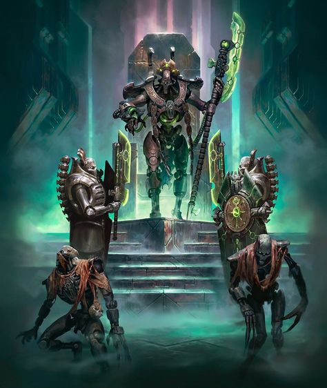 Art of Warhammer on Instagram: “The nobles of the ancient Necrontyr kingdoms emerged far better from the race's biotransference into their machine bodies than did the…” Imotekh The Stormlord, Necron Wallpaper, Necron Art, Warhammer Wallpaper, Warhammer Necrons, Warhammer 40k Factions, Necron Warriors, 40k Necron, Warhammer 40k Necrons