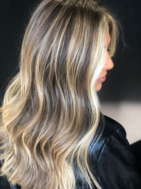 Highlights On Level 5 Hair, Bold Dimensional Hair, Chunky Blonde Balayage On Dark Hair, Multi Highlights Brown Hair, Dramatic Dimensional Hair Color, Hair Biolage Color, Brown And Blonde Dimensional Hair, Dramatic Multi Dimensional Hair Color, Multi Dimensional Subtle Hair