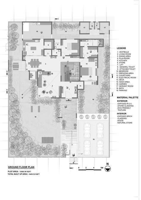 Gallery of PIXEL HOUSE / The Grid Architects - 28 Luxurious House Plans, Grid Sketch, Pixel House, Grid Architects, Grid Architecture, India Decor, Plan Presentation, Luxury Exterior, Architectural Floor Plans