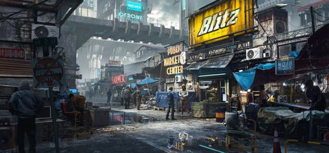 Cyberpunk Slums, Cyberpunk Building, Cyberpunk Concept Art, Sci Fi Building, Sci Fi Landscape, Cyberpunk Rpg, Futuristic Building, Props Concept, Environment Props