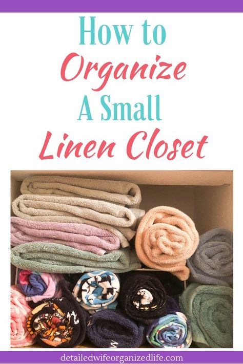 Linen Closet Organization Small, Small Linen Closet Organization, Small Linen Closet, Office Closet Ideas, Linen Closet Makeover, Small Linen Closets, Bathroom Linen Closet, Linen Closet Storage, Organizing Linens