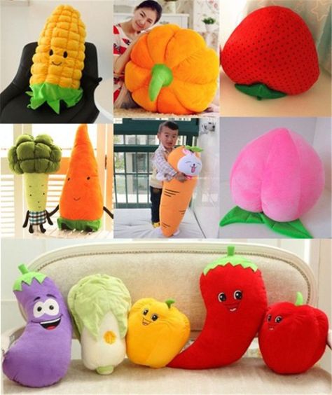 Food Pillows, Doll Pillow, Cute Cushions, Food Fruit, New Food, Cute Birthday, Cute Fruit, Flower Pillow, Doll Gift