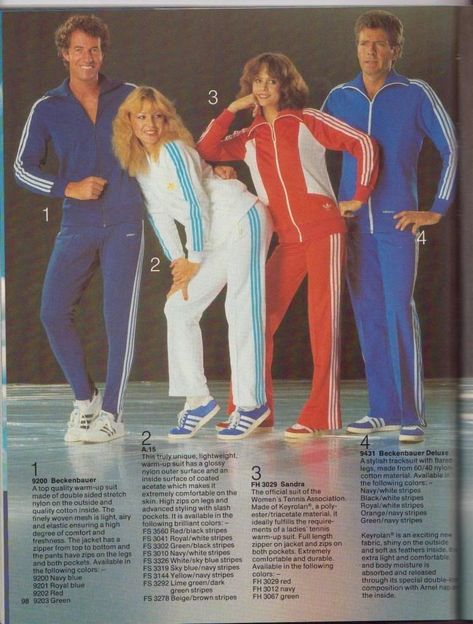 Remember how popular "jogging" suits became in the 70s? It was largely due to the popularity of "The Six Million Dollar Man" on TV. 70s Tracksuit, 80s Track Suit, Gym Clothes Men, 70s Sportswear, 80s Sportswear, Track Suits Women, Jogger Outfit, Jogging Outfit, Gym Outfit Men