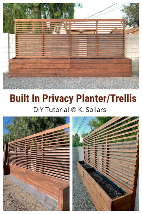 Built In Privacy Planter/Trellis DIY Tutorial - DIY Tutorials | Backyard landscaping designs, Backyard landscaping, Backyard patio designs Trellis Diy, Privacy Planter, Planter Trellis, Apartment Plants, Diy Trellis, Backyard Privacy, Desain Lanskap, Garden Planner, Have Inspiration