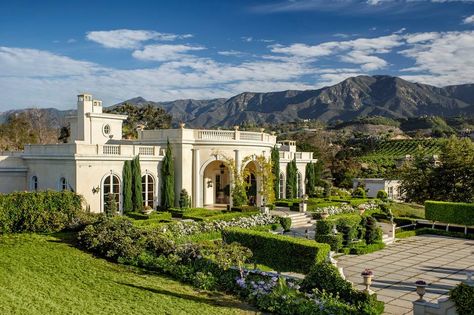 South of Santa Barbara, the estate includes an 8,000-square-foot, five-bedroom mansion inspired by French and... Mediterranean Lifestyle, Equestrian Estate, Italian Countryside, California Coastal, Tuscan Style, Garden View, Luxury Real Estate, Tuscany, Beverly Hills