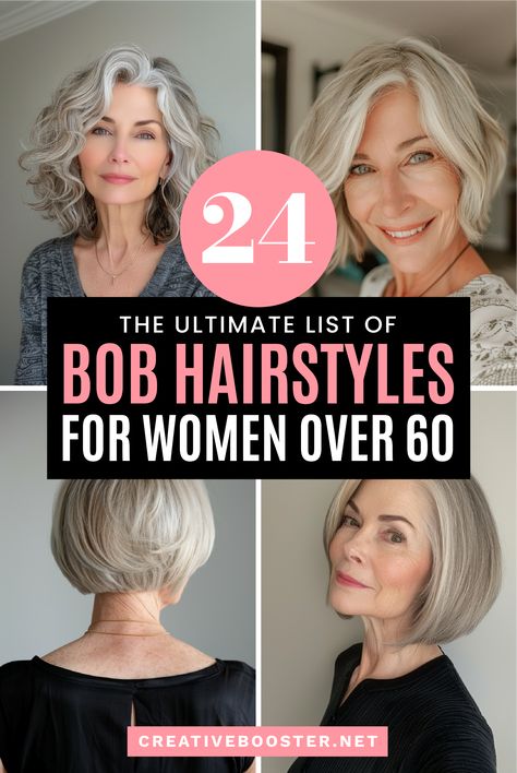 Bob Hairstyles for Women Over 60 Tall 6 Bob Hairstyle Ideas, Grey Bob, Short Bobs, Short Wavy Bob, Layered Bob Short, Hairstyles For Women Over 60, Medium Bob, Chin Length Bob, Choppy Bob Hairstyles