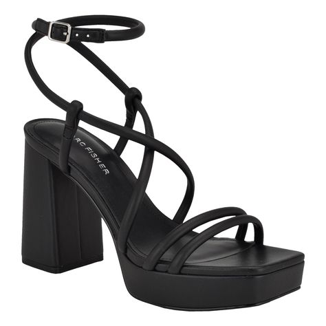 PRICES MAY VARY. Fun yet chic, the Marc Fisher Gimie dress sandals are the perfect wardrobe staple! It features a sky-high block heel, strappy silhouette and modern square toe. The Gimie is sure to impress! Open/Square Toe Buckle Closure 3.78" Heel Height Strappy Platform Sandals, Sandal Platform, Strappy Dress, Heeled Sandal, Strappy Dresses, Modern Square, Perfect Wardrobe, Marc Fisher, Luxe Gifts