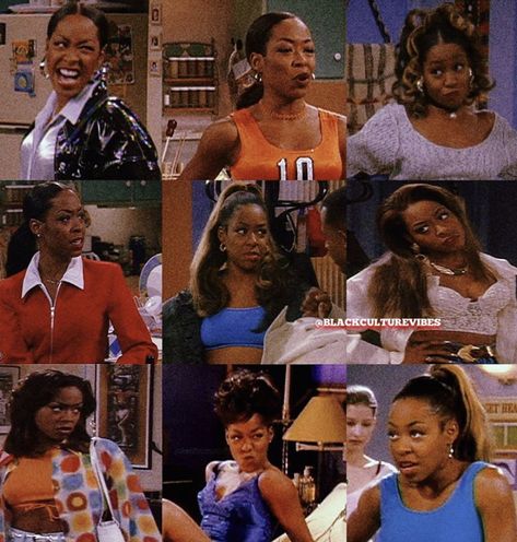 Brandy Moesha Outfits 90s Fashion, Pam Martin Show Outfits, Pam From Martin Outfits, Pam Outfits Martin, Brandy Moesha Outfits, Moesha Outfits 90s Fashion, Early 2000s Hairstyles Black Women, Early 2000s Hairstyles, 90s Black Culture Aesthetic