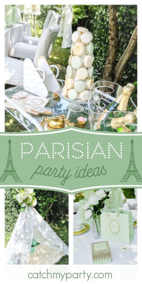 French Garden Party, Parisian Birthday, Parisian Birthday Party, Easy Kids Party, Vintage Party Ideas, Shabby Chic Cakes, Garden Birthday Party, Parisian Party, Girl Parties